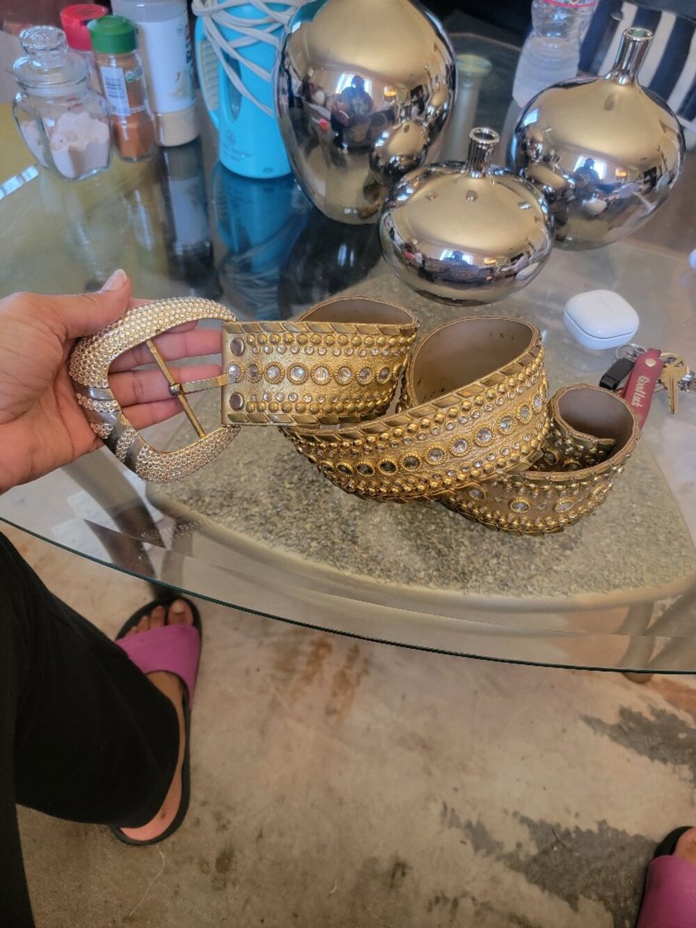 Gold crystal Kippys belt